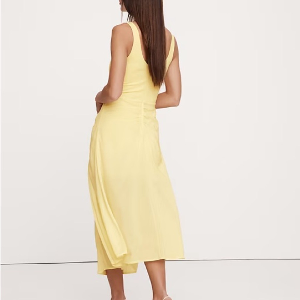 Banana Republic viral butter yellow sleeveless knit jersey midi dress - XL - Picture 2 of 6